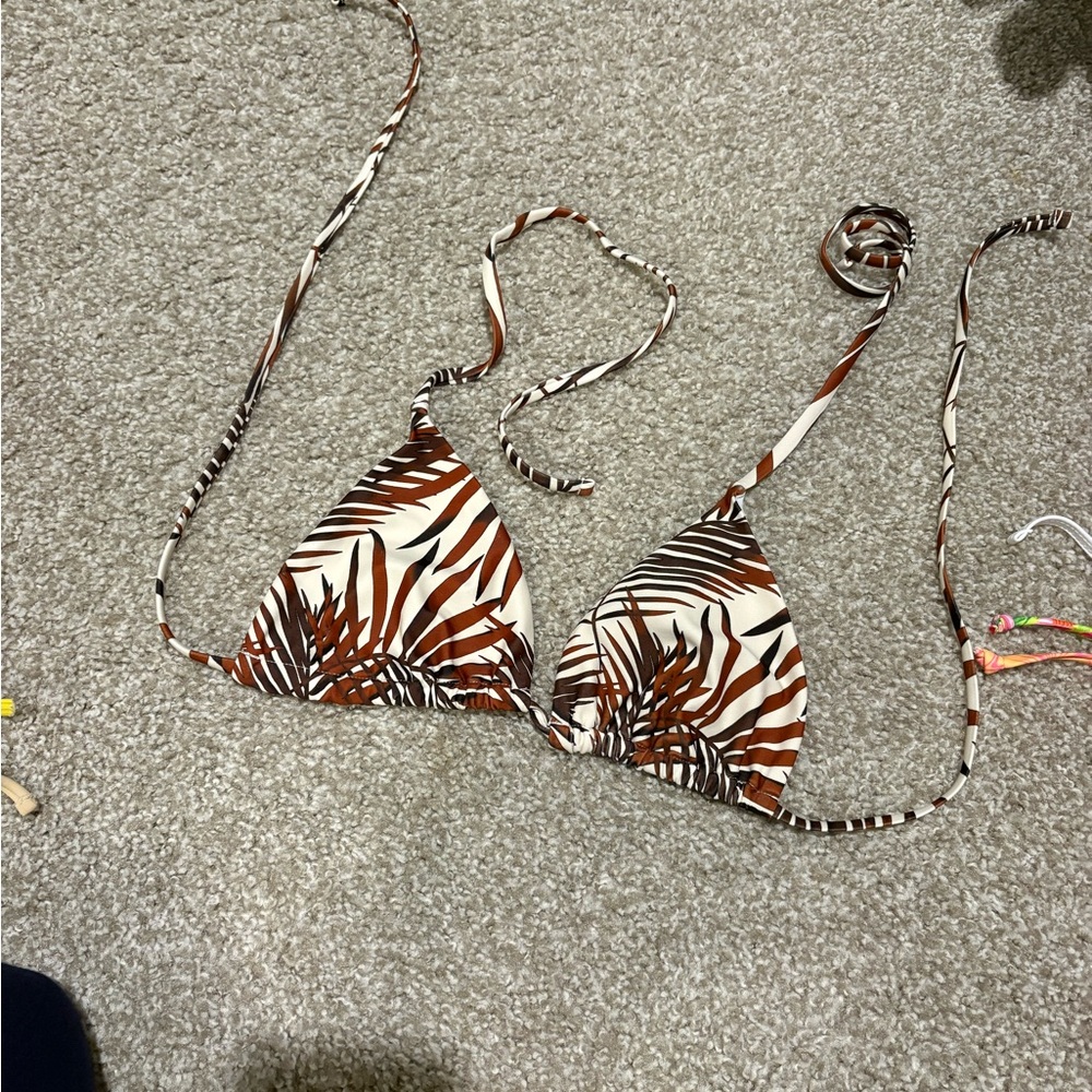 Tropical Print Bikini Top